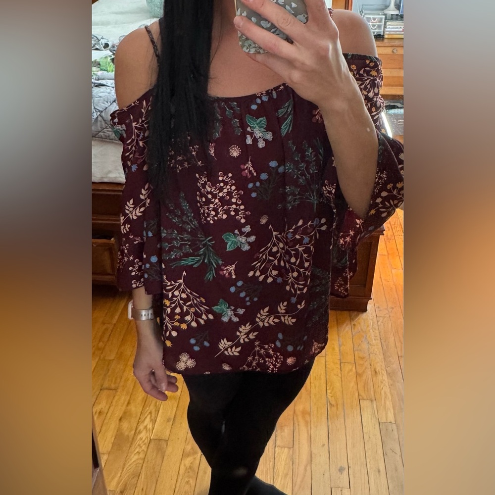 Off the shoulder blouse.